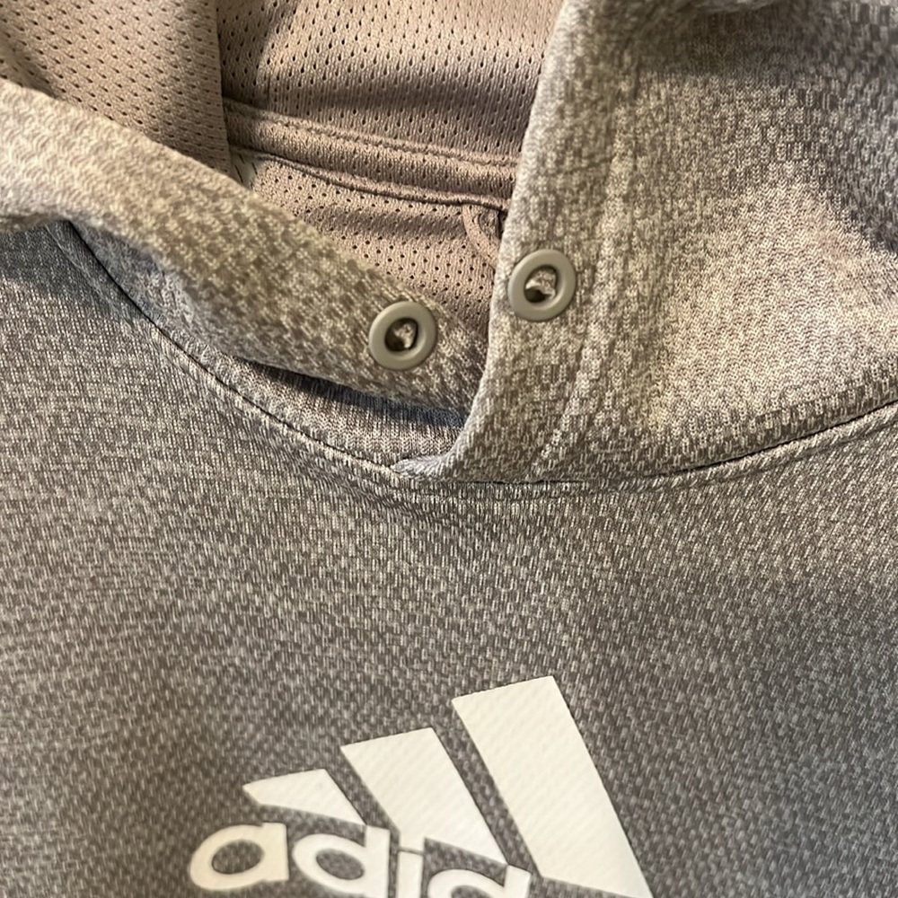 Adidas Men'sGray Hoodie Sweatshirt Logo for Creators Kangaroo Pocket Size Medium - Picture 4 of 7